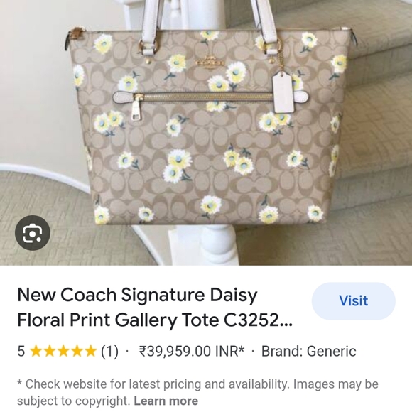 Authentic Coach Signature Gallery Tote Daisy Print - Picture 14 of 14